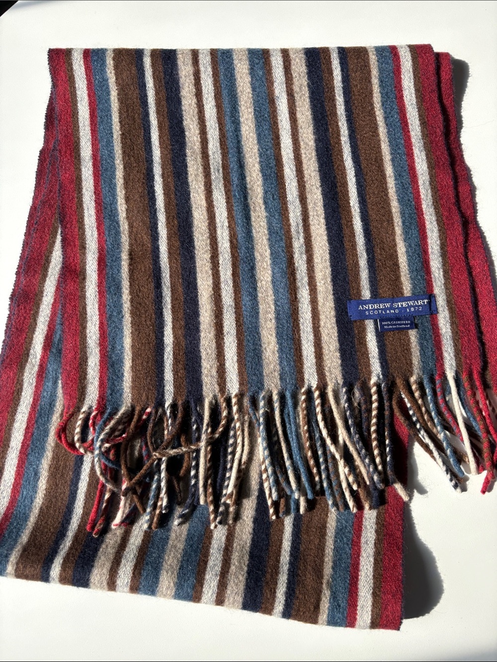 Andrew Stewart Scotland Cashmere Striped Scarf